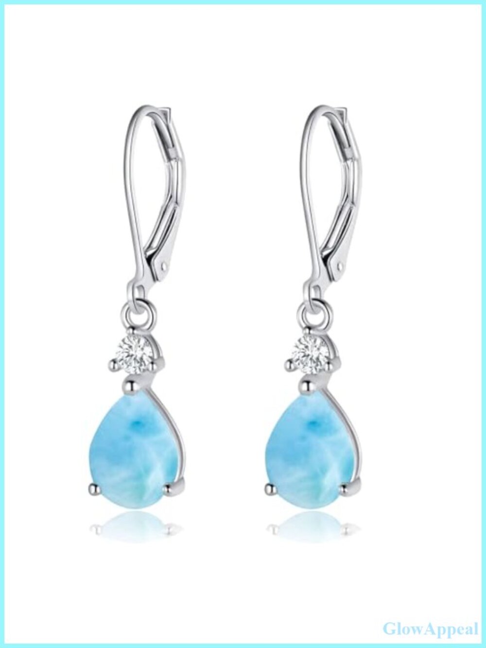 925 Sterling Silver Gemstone Teardrop Leverback Dangle Earrings Hypoallergenic